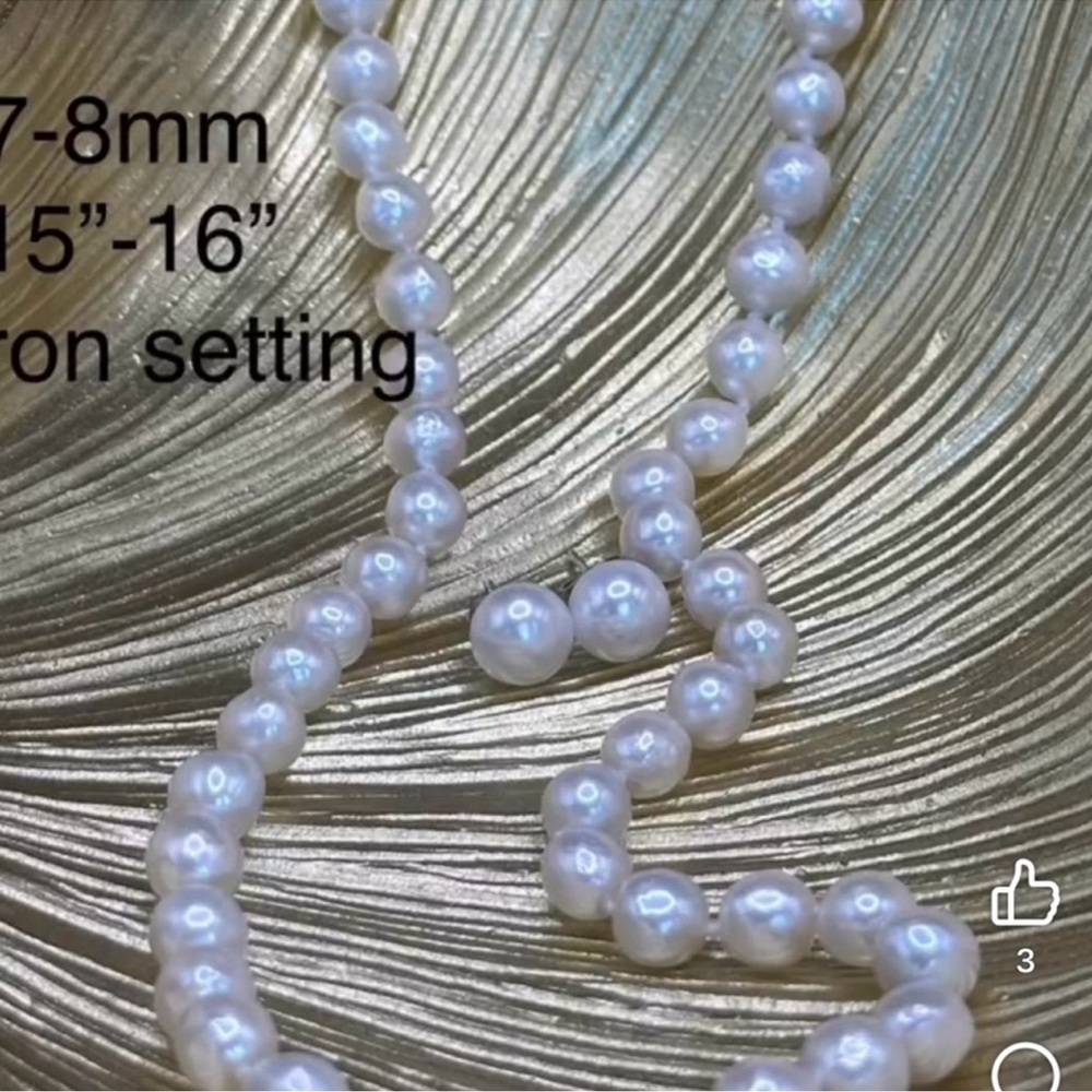 Authentic Akoya pearl choker in micron setting